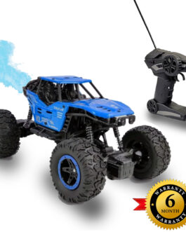 Blufelo Remote Control Car for Kids with Mist Smoke Spray | Monster Truck Rock Crawler Climbing RC Toy Vehicle Car – Blue