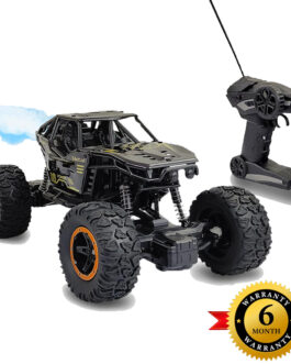 Blufelo Remote Control Car for Kids with Mist Smoke Spray | Monster Truck Rock Crawler Climbing RC Toy Vehicle Car -Black